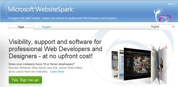 image of the Microsoft website spark program 