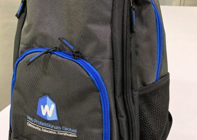 One of our prizes - Web Professionals Global backpack