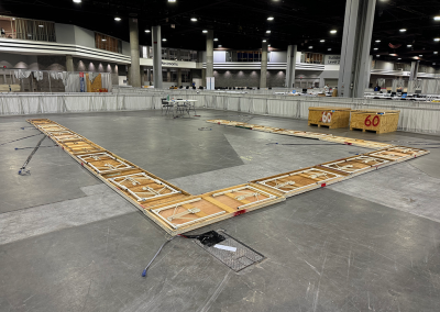 Initial contest setup with tables on floor