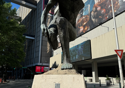 Statue missing head, arm, leg in downtown Atlanta