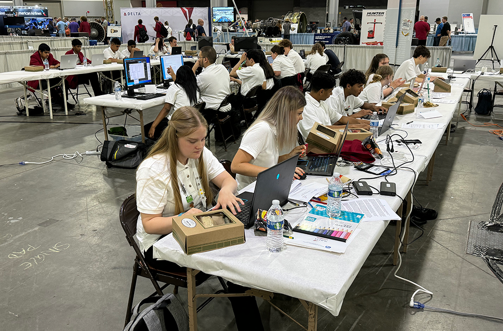 Competitors working at SkillsUSA Web Design and Development competition